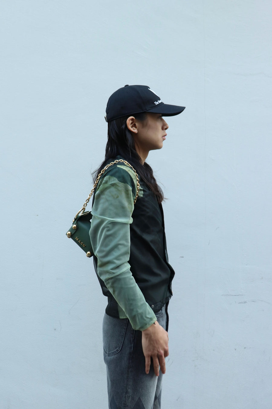 MASU(エムエーエスユー)のLEATHER CAKE BAG PETIT MOSS GREEN(バッグ