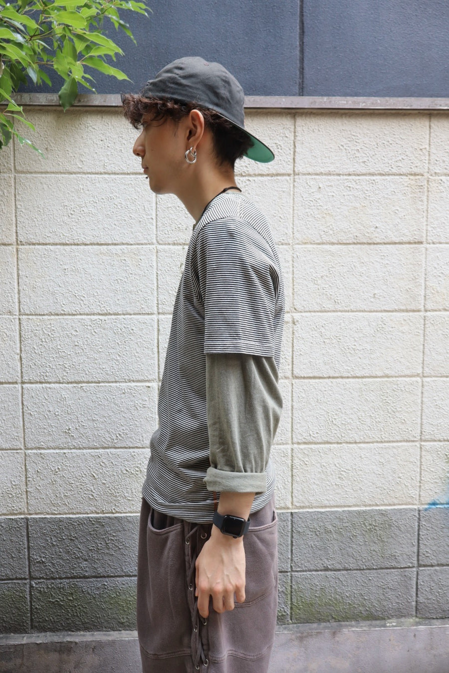 SUGARHILL  STRIPE TEE(BLACK × ECRU)