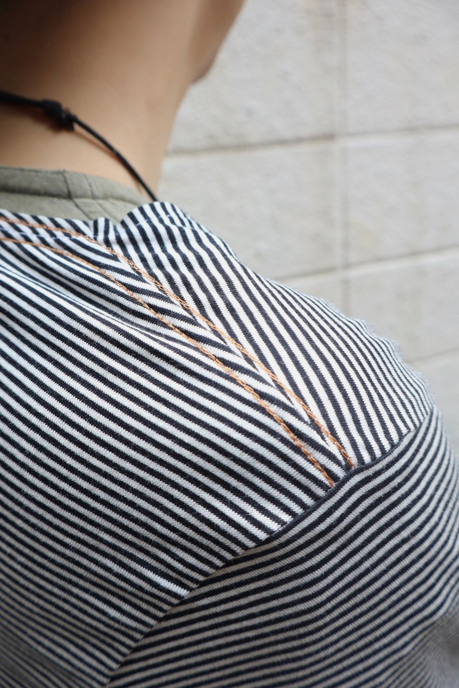 SUGARHILL  STRIPE TEE(BLACK × ECRU)