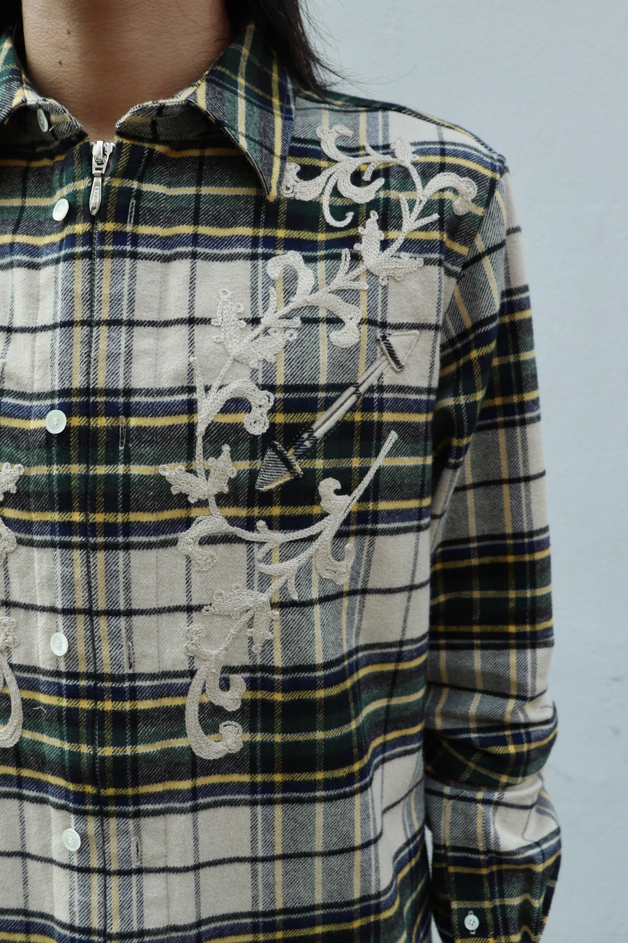 MASU  RODEO ZIP-UP PLAID SHIRT