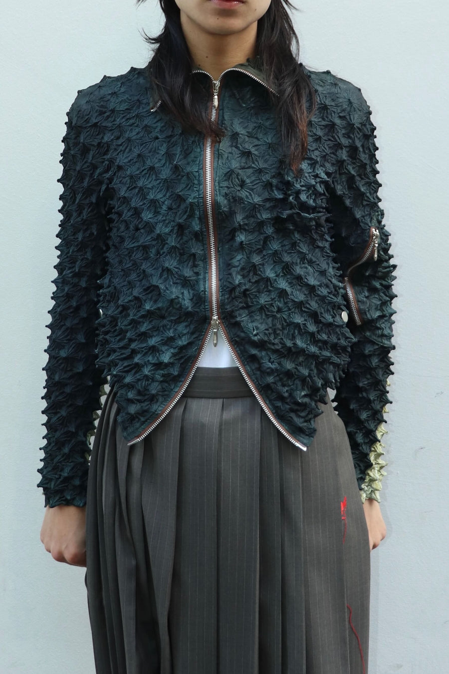 MASU(エムエーエスユー)のSPIKY FLIGHT JACKET SMOKE BLACKの通販