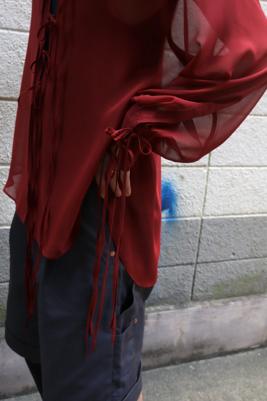 SUGARHILL  SHEER CORDED SHIRTS(RED)