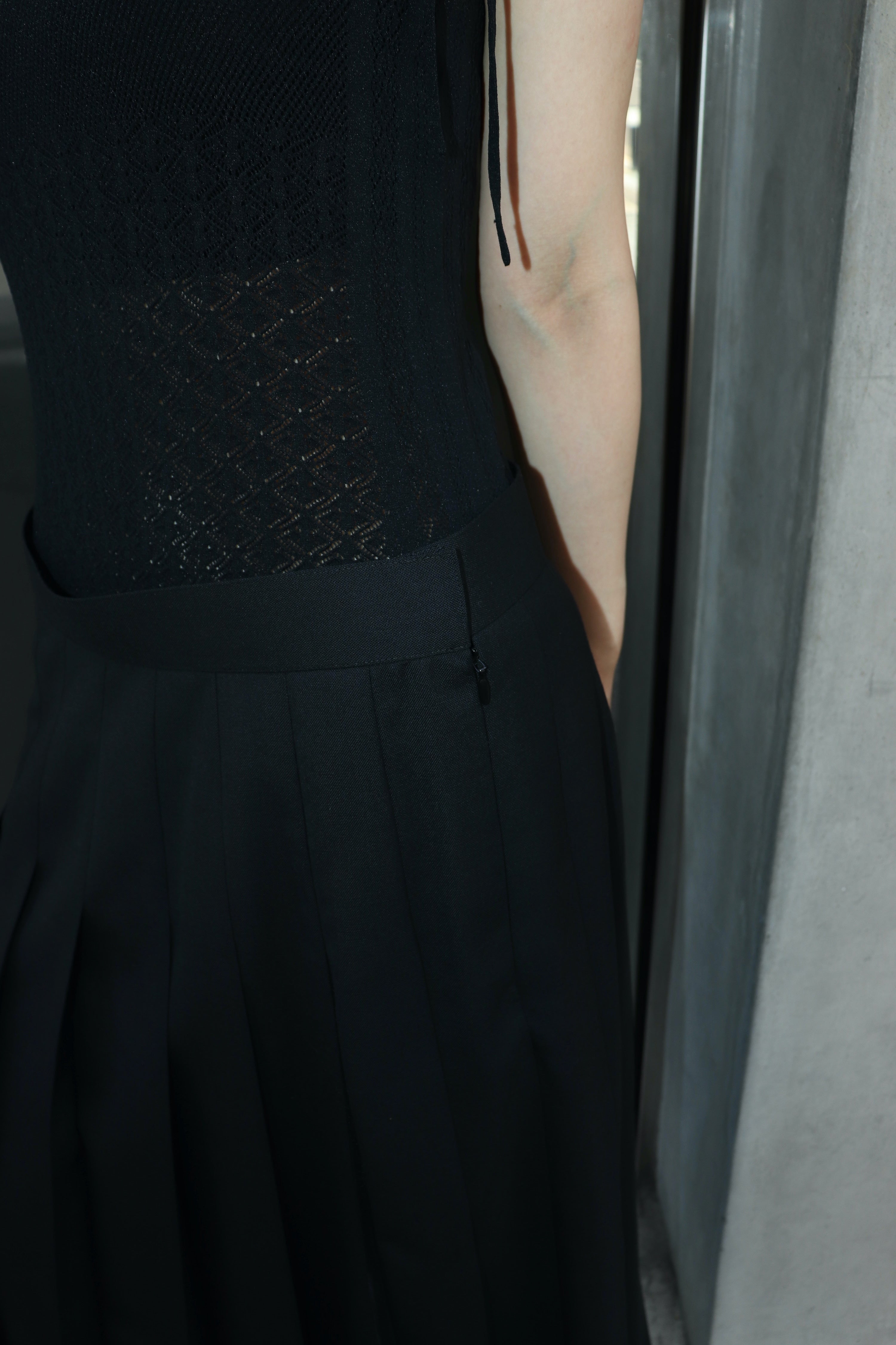 FETICO(フェティコ)のWOOL & TULLE COMBINED PLEATED SKIRT