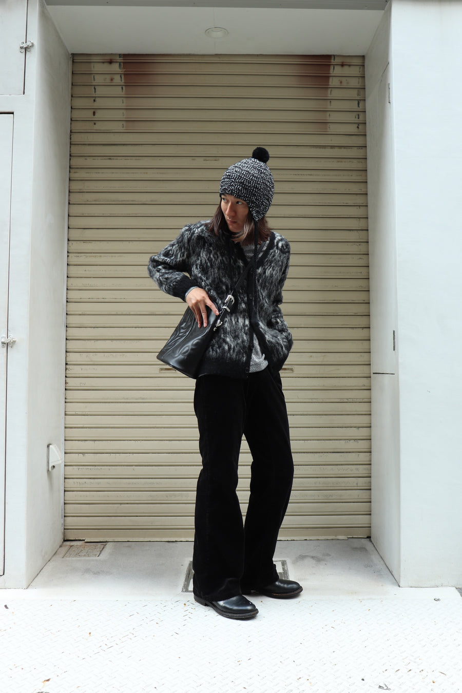 Taiga Igari  Pixie Knit Cap(BLACK / WHITE)