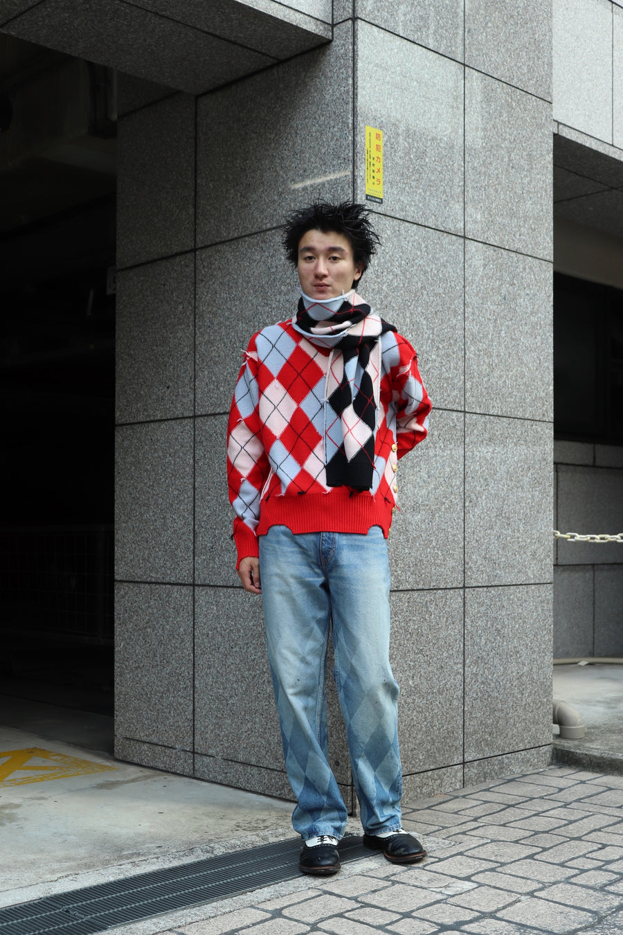 MASU(エムエーエスユー)のDIAMOND SCRAPED SWEATER REDの通販｜PALETTE