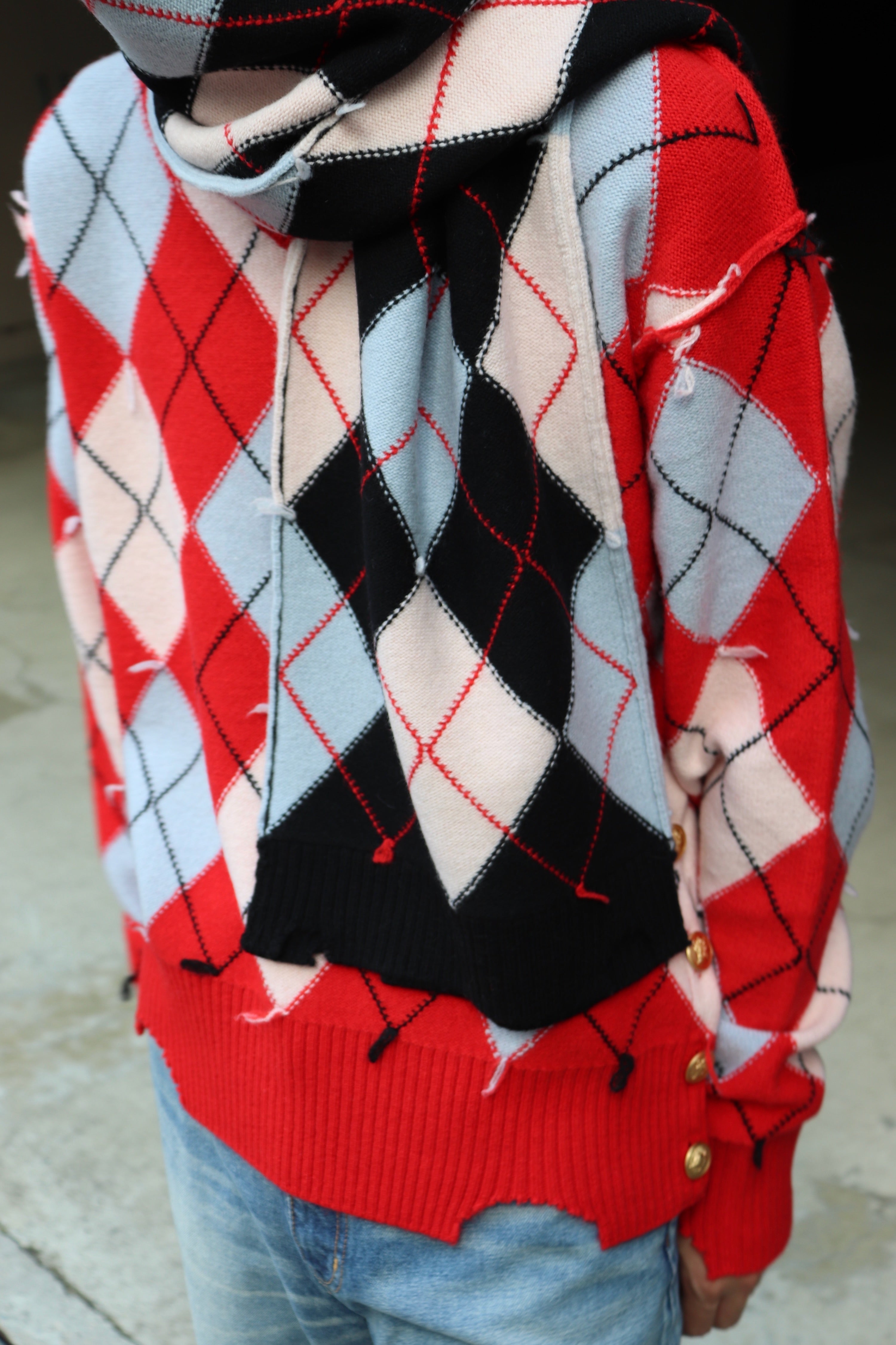 MASU(エムエーエスユー)のDIAMOND SCRAPPED SCARF BLACK(スカーフ)の