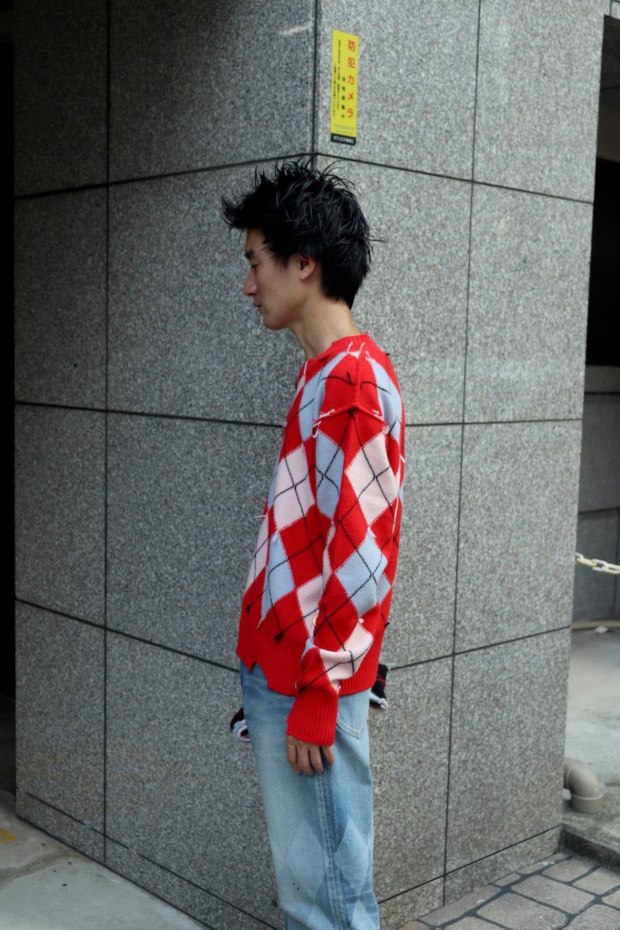 MASU(エムエーエスユー)のDIAMOND SCRAPED SWEATER REDの通販｜PALETTE