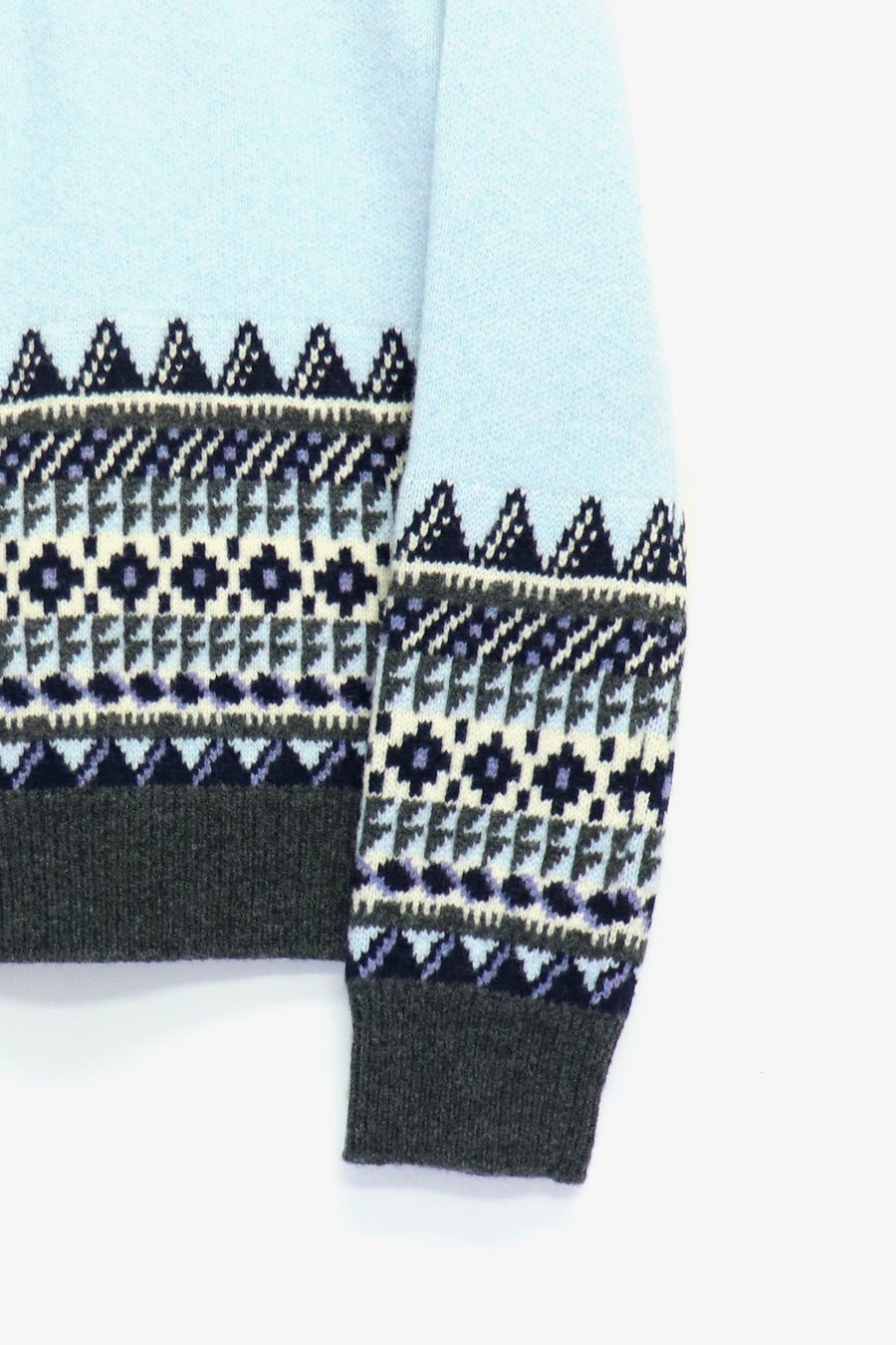 fluss  fairisle half zip crochet collar knit