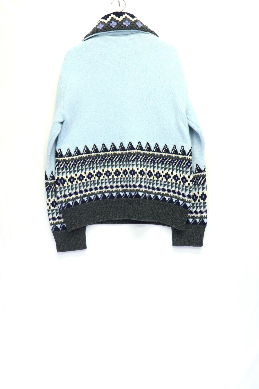 fluss  fairisle half zip crochet collar knit