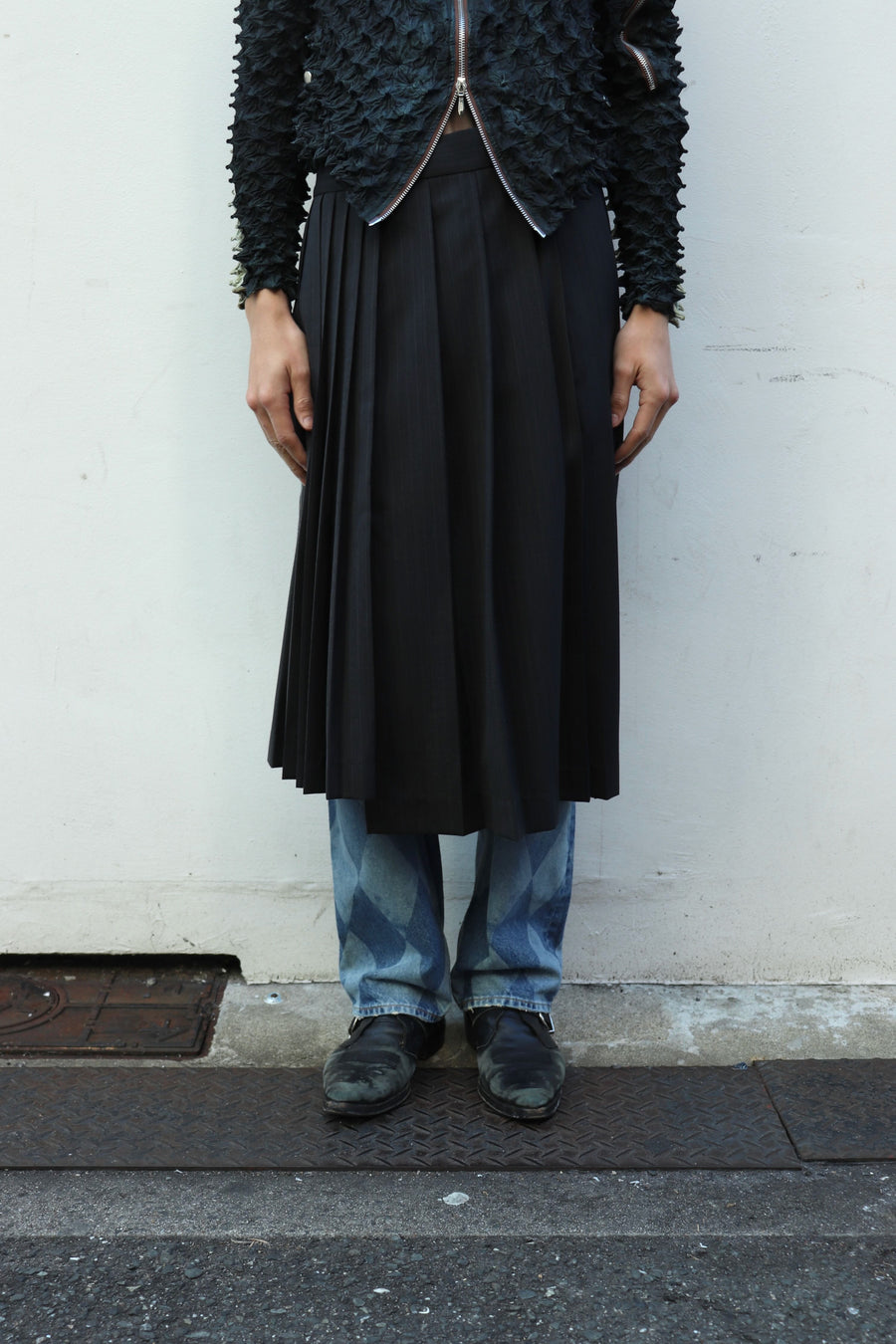 MASU(エムエーエスユー)のPLEATED APRON BLACKの通販｜PALETTE art