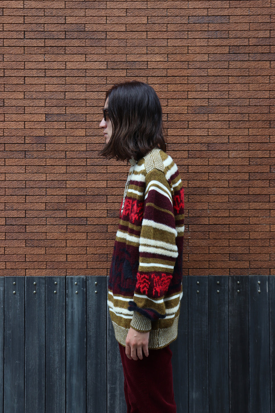 TOGA VIRILIS(トーガ ビリリース)のWool jacquard knit pullover DARK 