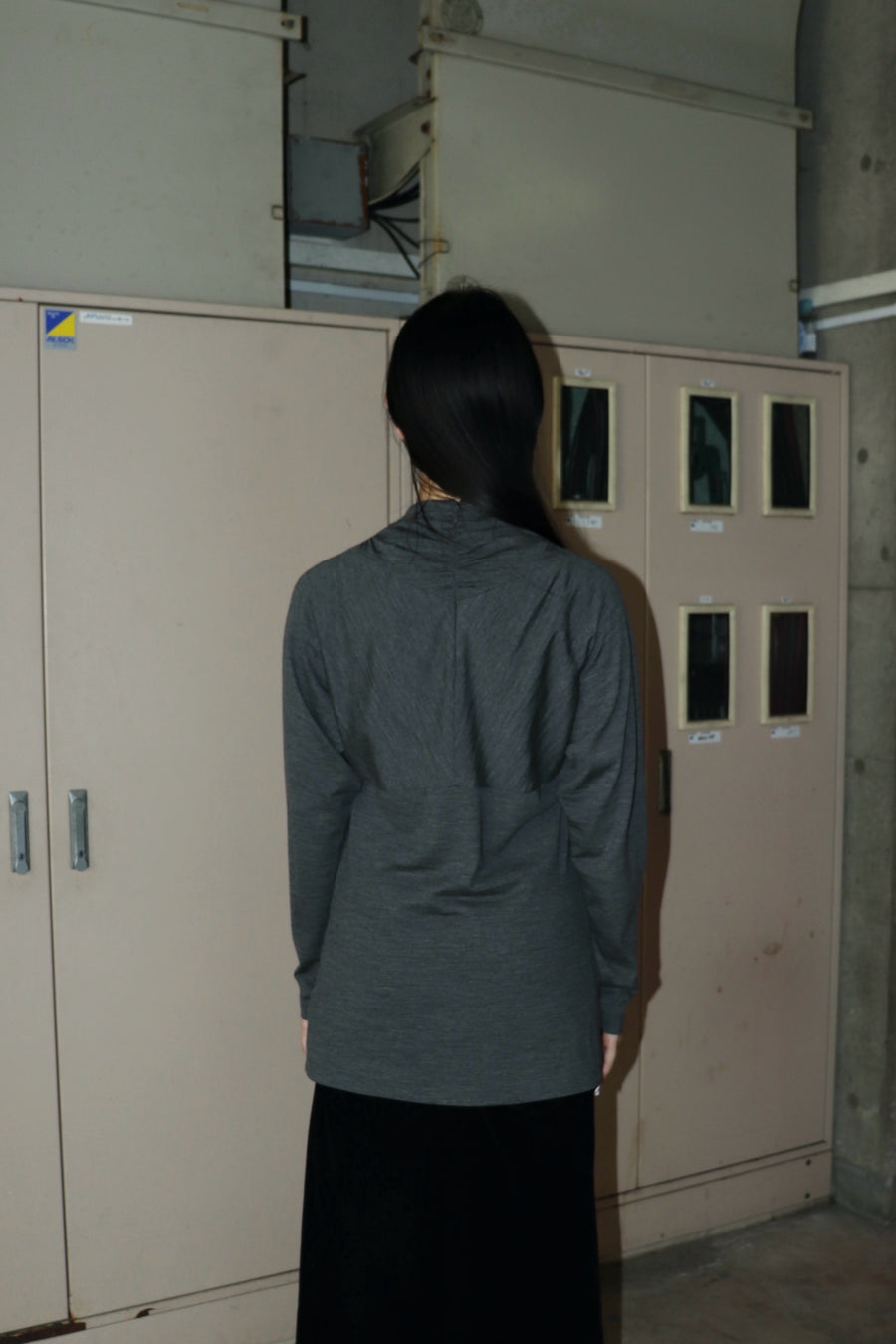 FETICO  Wool gathered long sleeve top(GRAY)