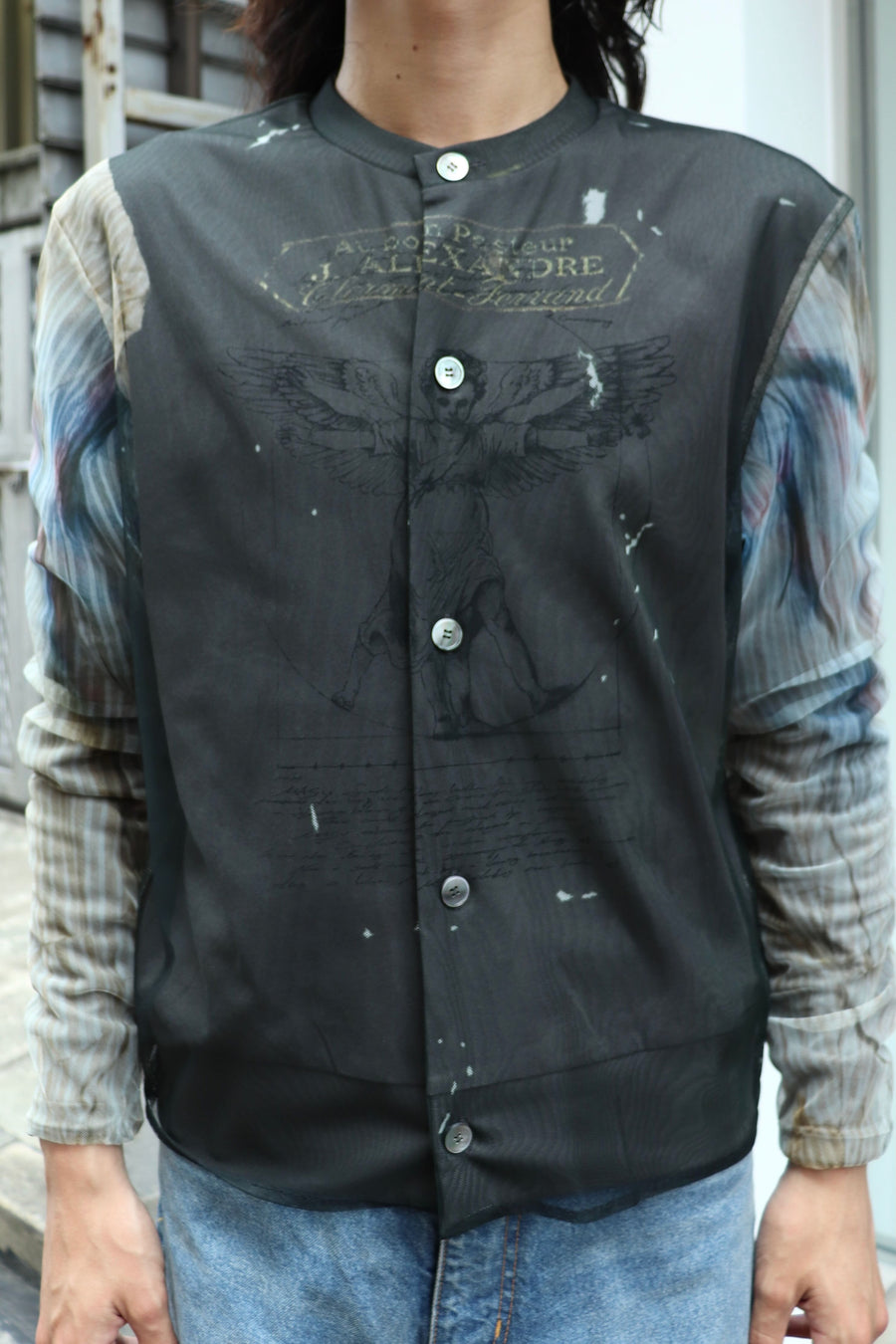 MASU(エムエーエスユー)のANGEL DIAGRAM LAYERED CARDIGAN BLACKの通販