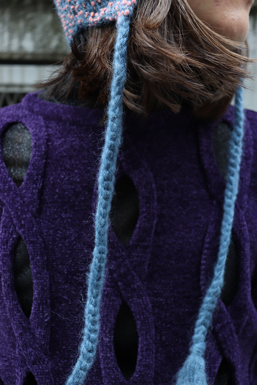 Taiga Igari  Pixie Knit Cap(BLUE / PINK)