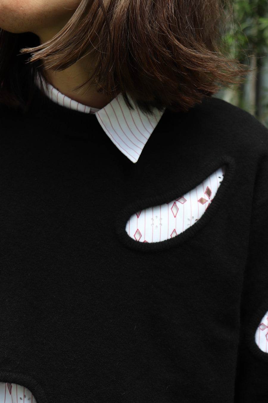 TOGA VIRILIS  Hole knit pullover(BLACK)