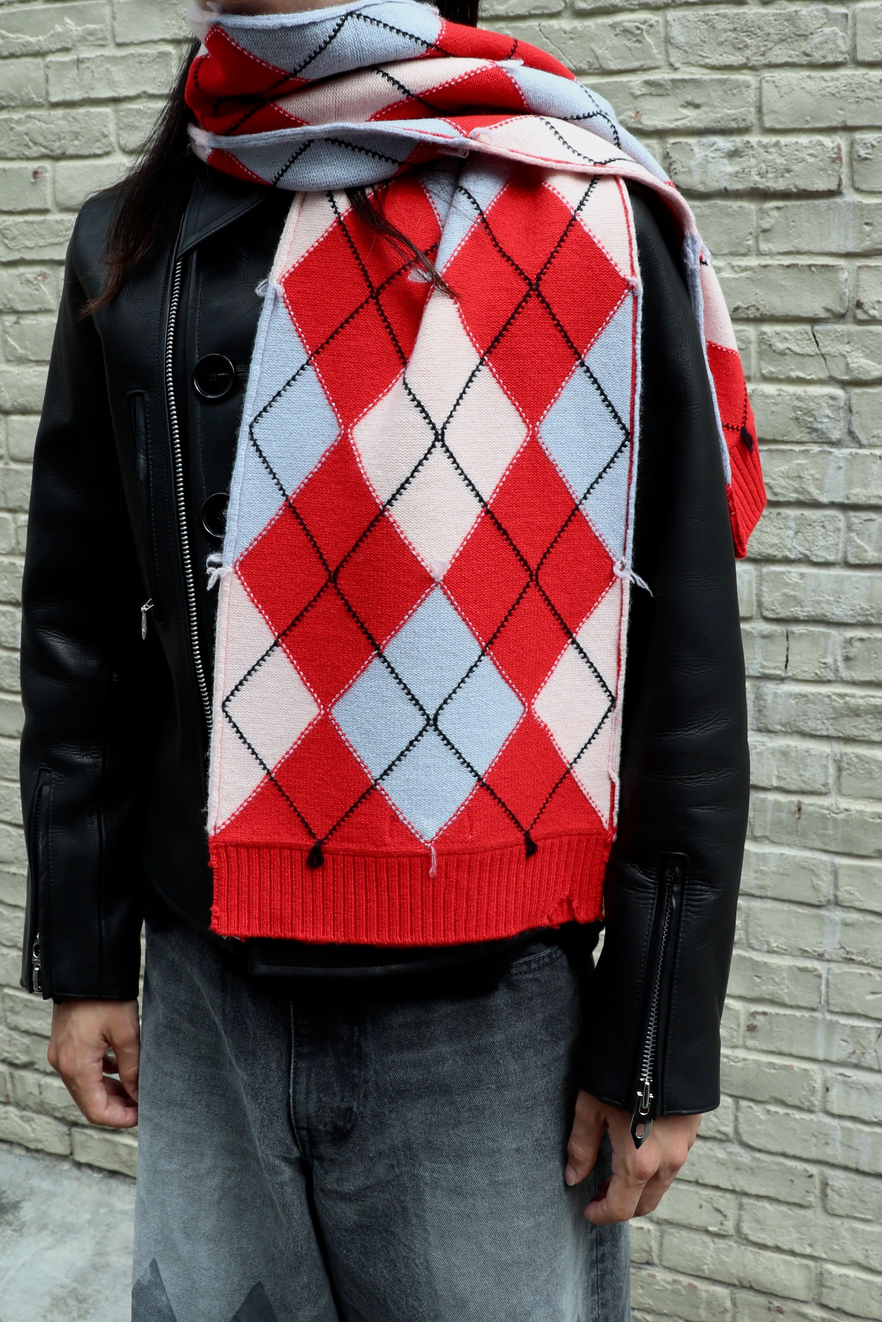 MASU(エムエーエスユー)のDIAMOND SCRAPPED SCARF RED(スカーフ MASU(エムエーエスユー)のDIAMOND SCRAPPED SCARF RED(スカーフ