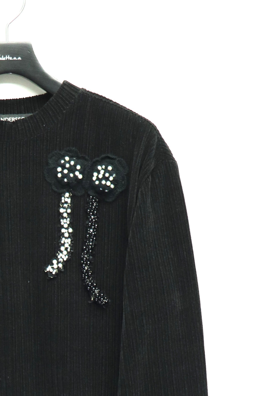 ANDERSSON BELL  FLOWER PEARL CREW-NECK SWEATER