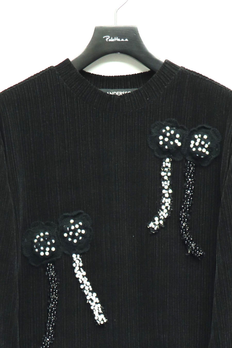 ANDERSSON BELL  FLOWER PEARL CREW-NECK SWEATER