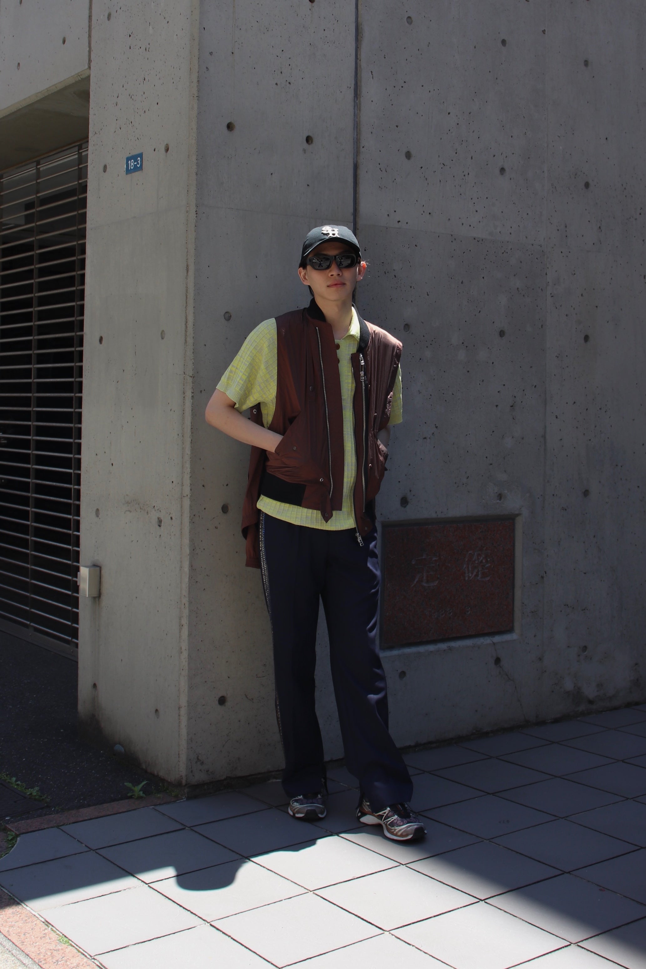 BED J.W. FORD(ベッドフォード)のGlitter Side Stripe Pants NAVYの