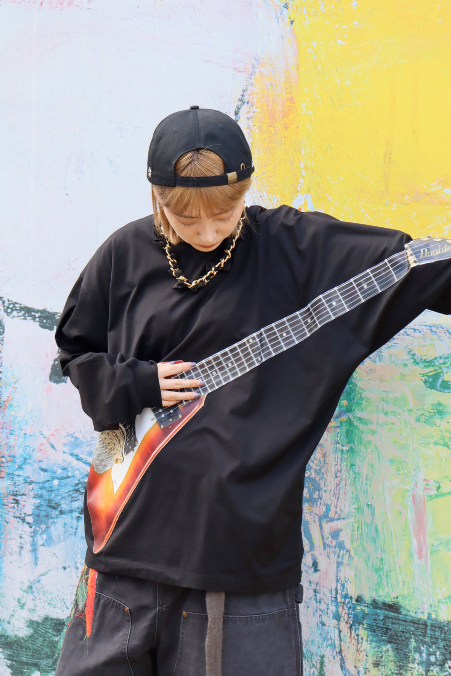 doublet(ダブレット)のAIR GUITAR LONG SLEEVE T-SHIRT BLACKの通販