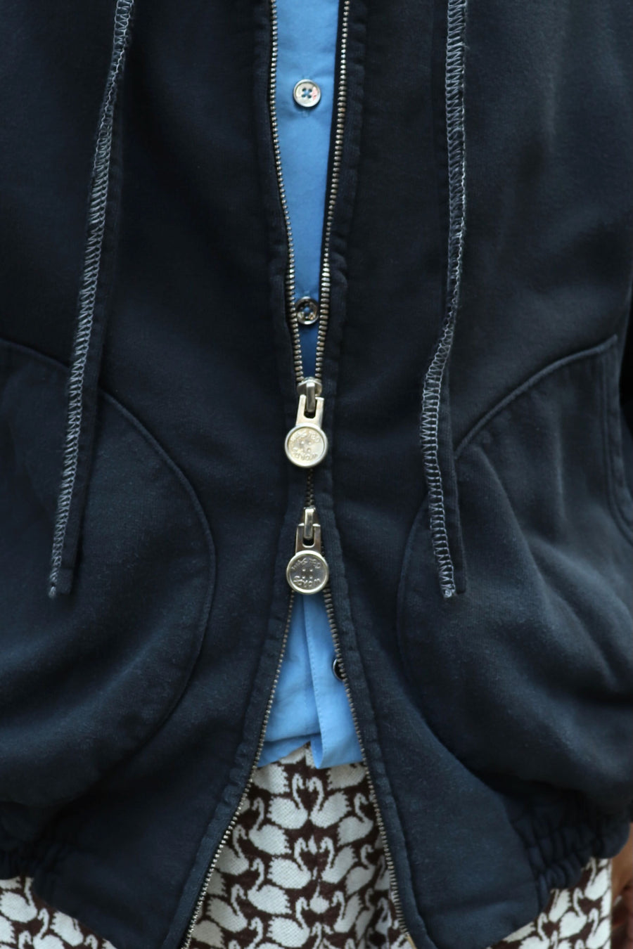 SHINYAKOZUKA  WASHED ORDINARY OLD STYLE ZIP HOODIE(BLACK)