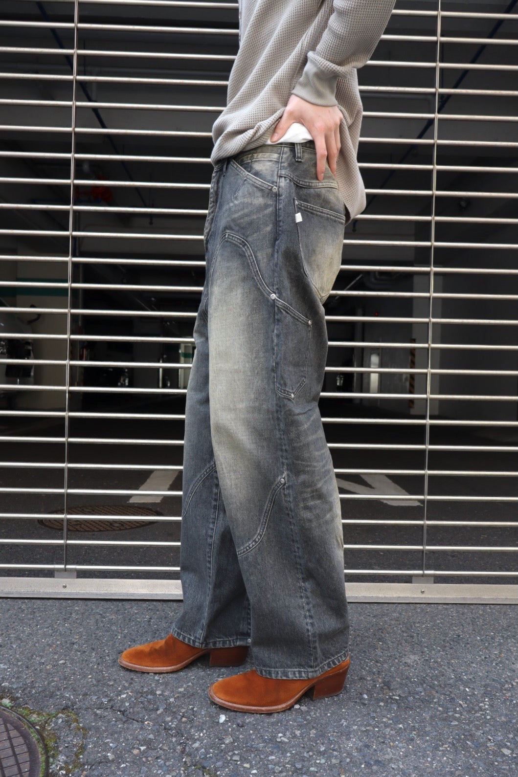 パンツ FAF NEWCOMMUNE Aged Baggy Denim size 1 FAF(エフエーエフ)の2026ss NEWCOMMUNE Baggy Denim Pantsの通販