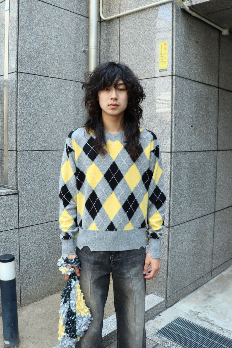 MASU(エムエーエスユー)のDIAMOND SCRAPED SWEATER LEMONの通販