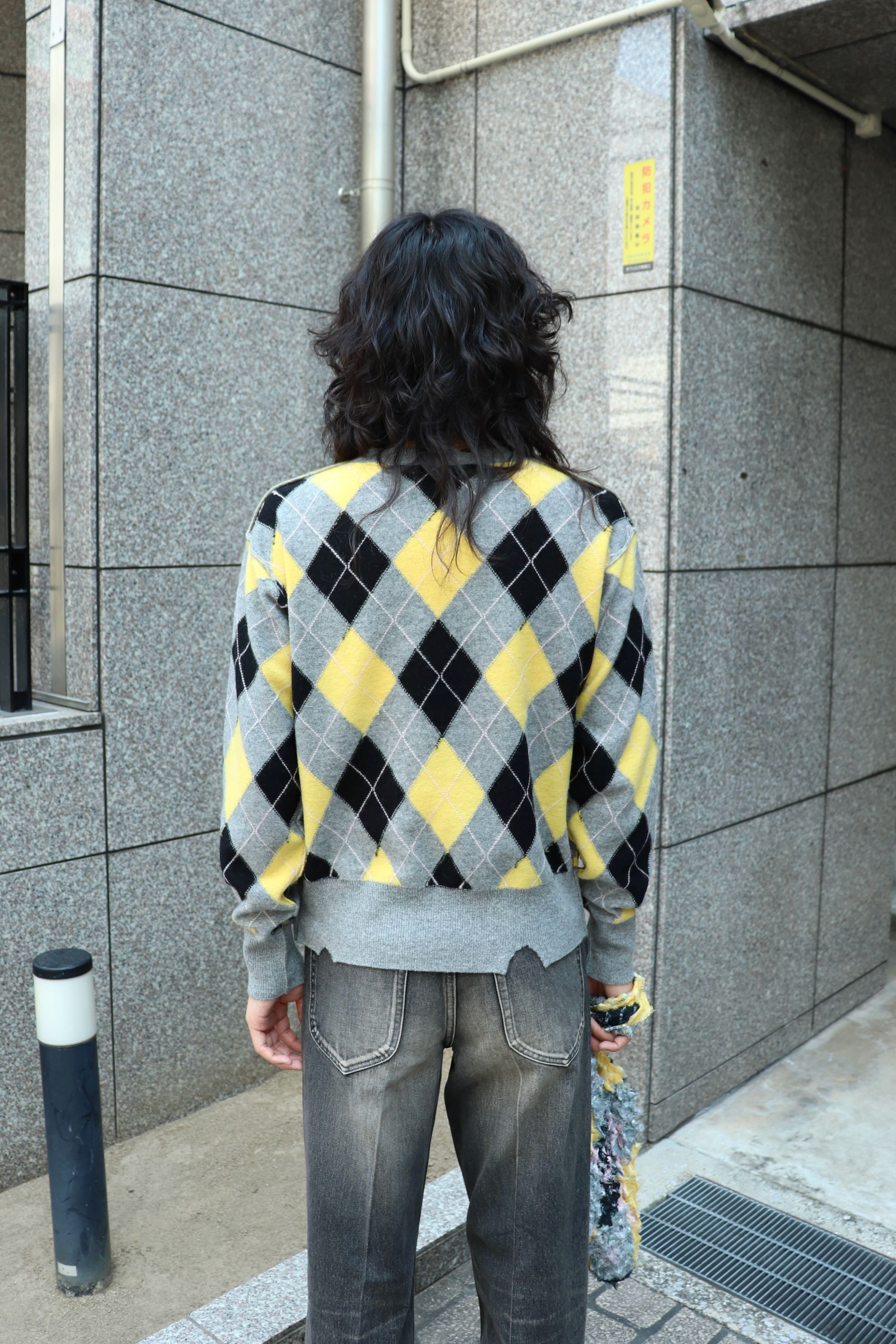 MASU(エムエーエスユー)のDIAMOND SCRAPED SWEATER LEMONの通販