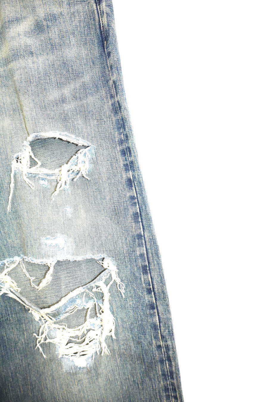 SUGARHILL  DAMAGED MODERN DENIM PANTS WIDE CUT