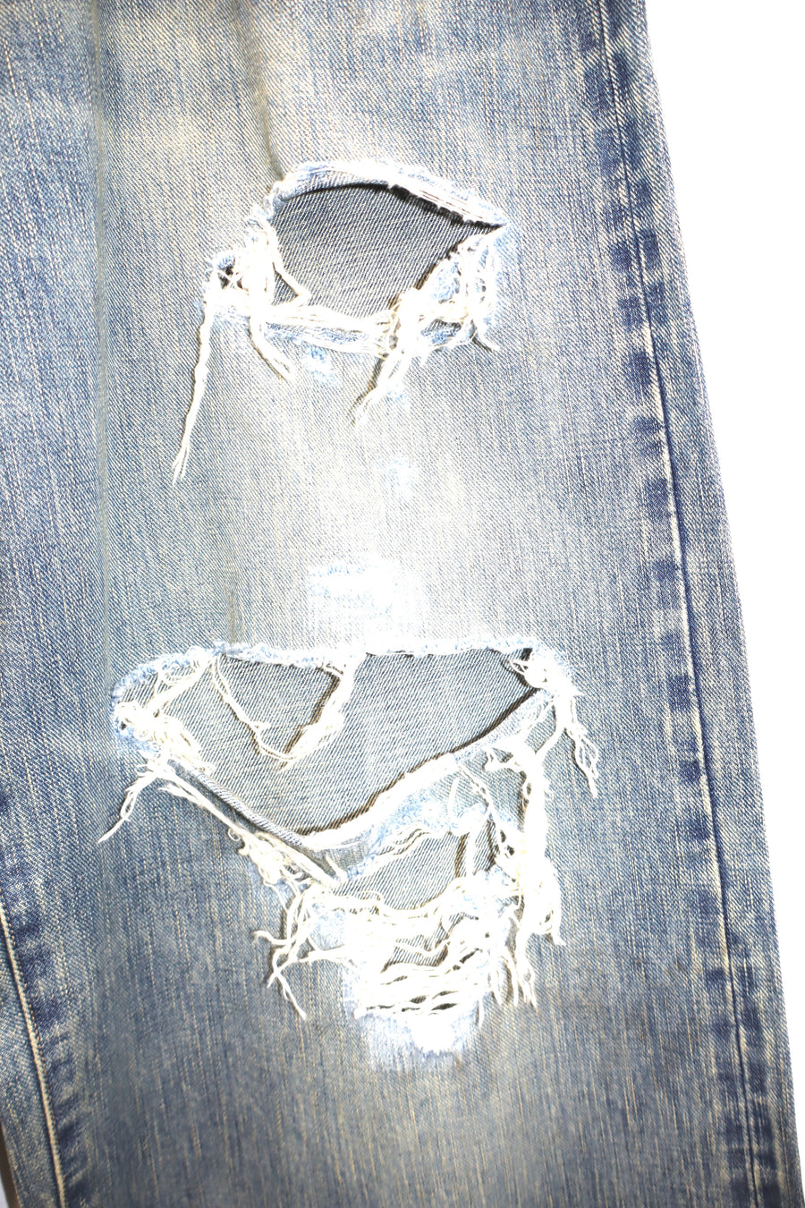 SUGARHILL  DAMAGED MODERN DENIM PANTS WIDE CUT