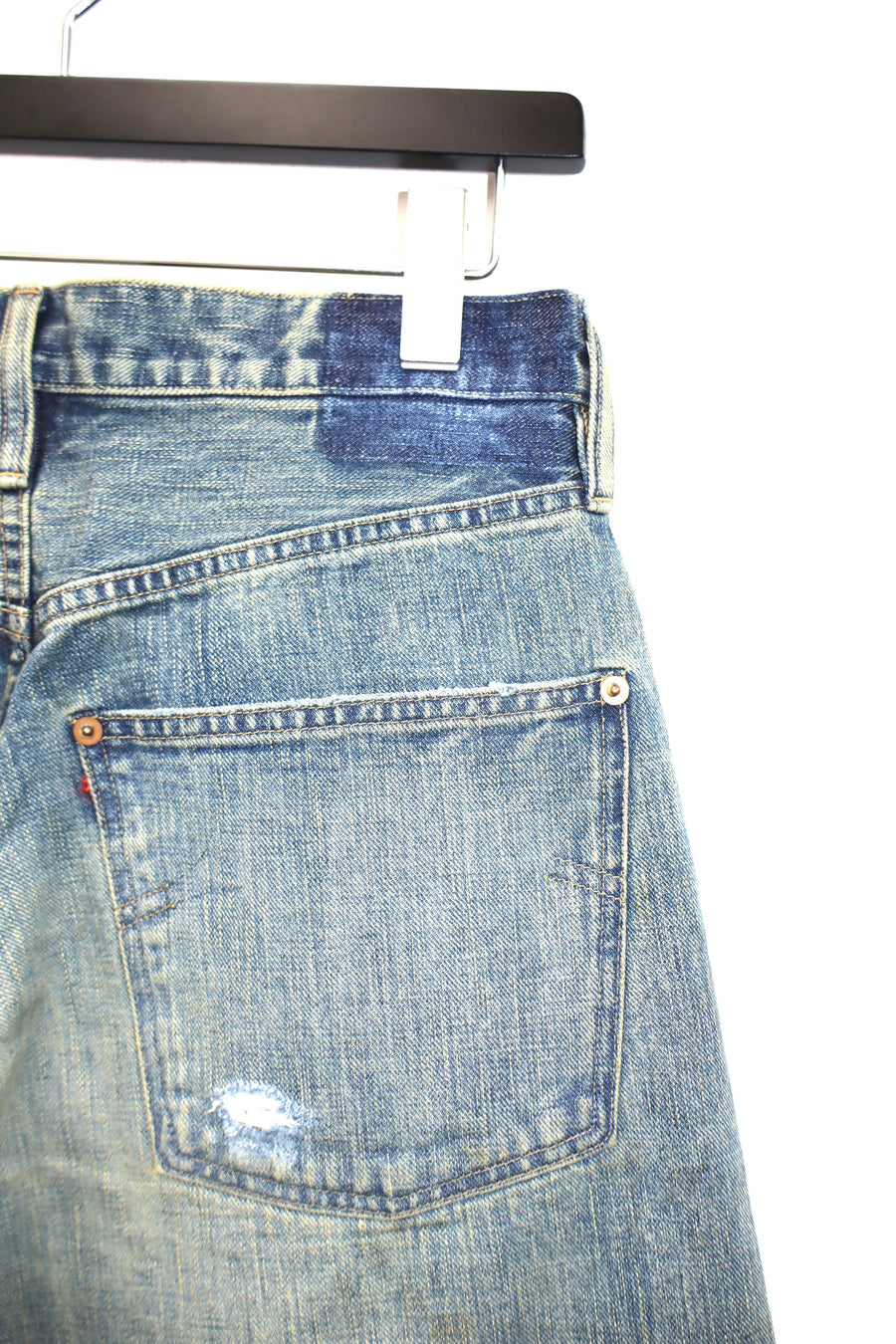 SUGARHILL  DAMAGED MODERN DENIM PANTS WIDE CUT