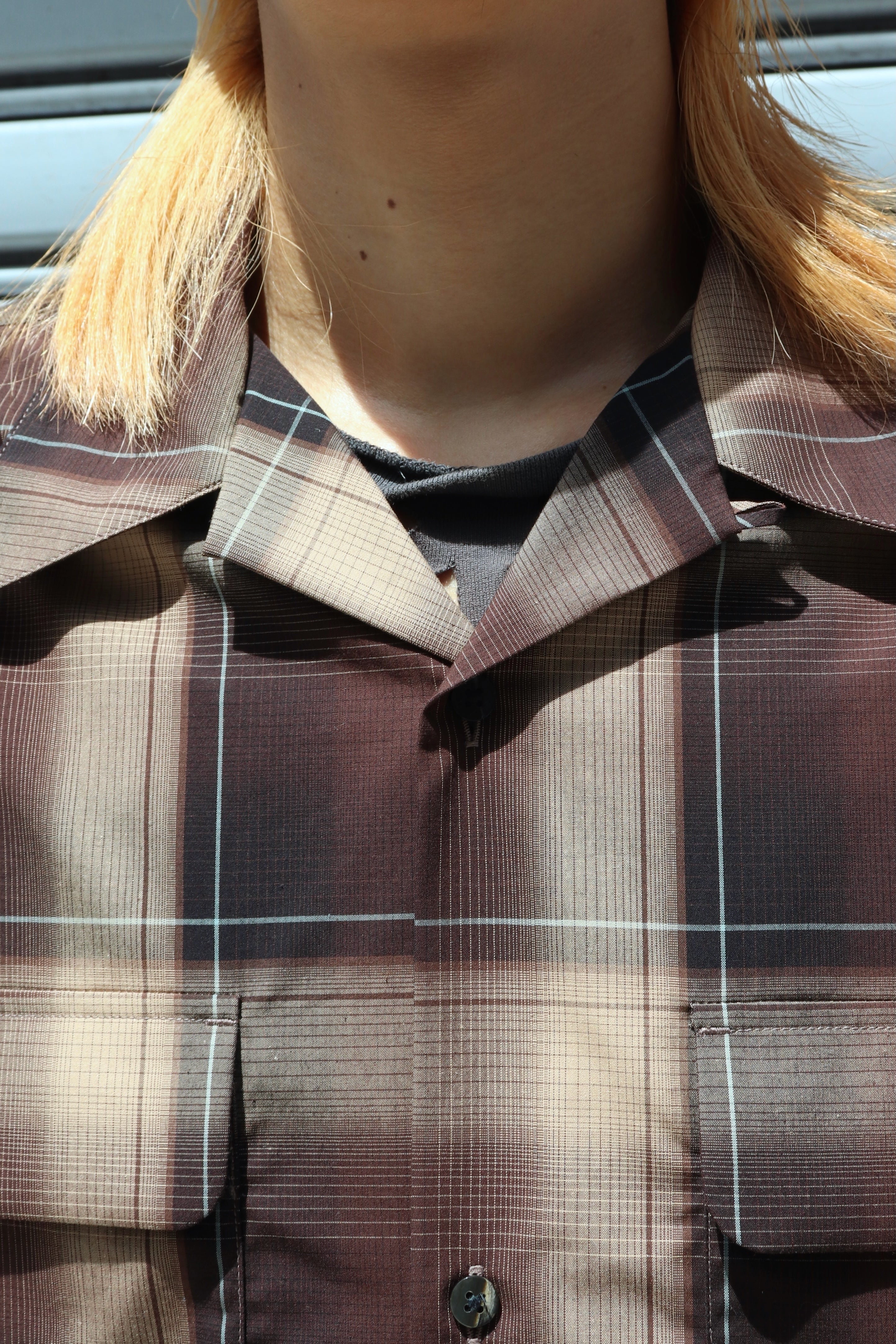 トップス SUGARHILL OMBRE PLAID OPEN COLLAR BLOUSE SUGARHILL(シュガーヒル)のOMBRE PLAID OPEN COLLAR BLOUSE BROWN