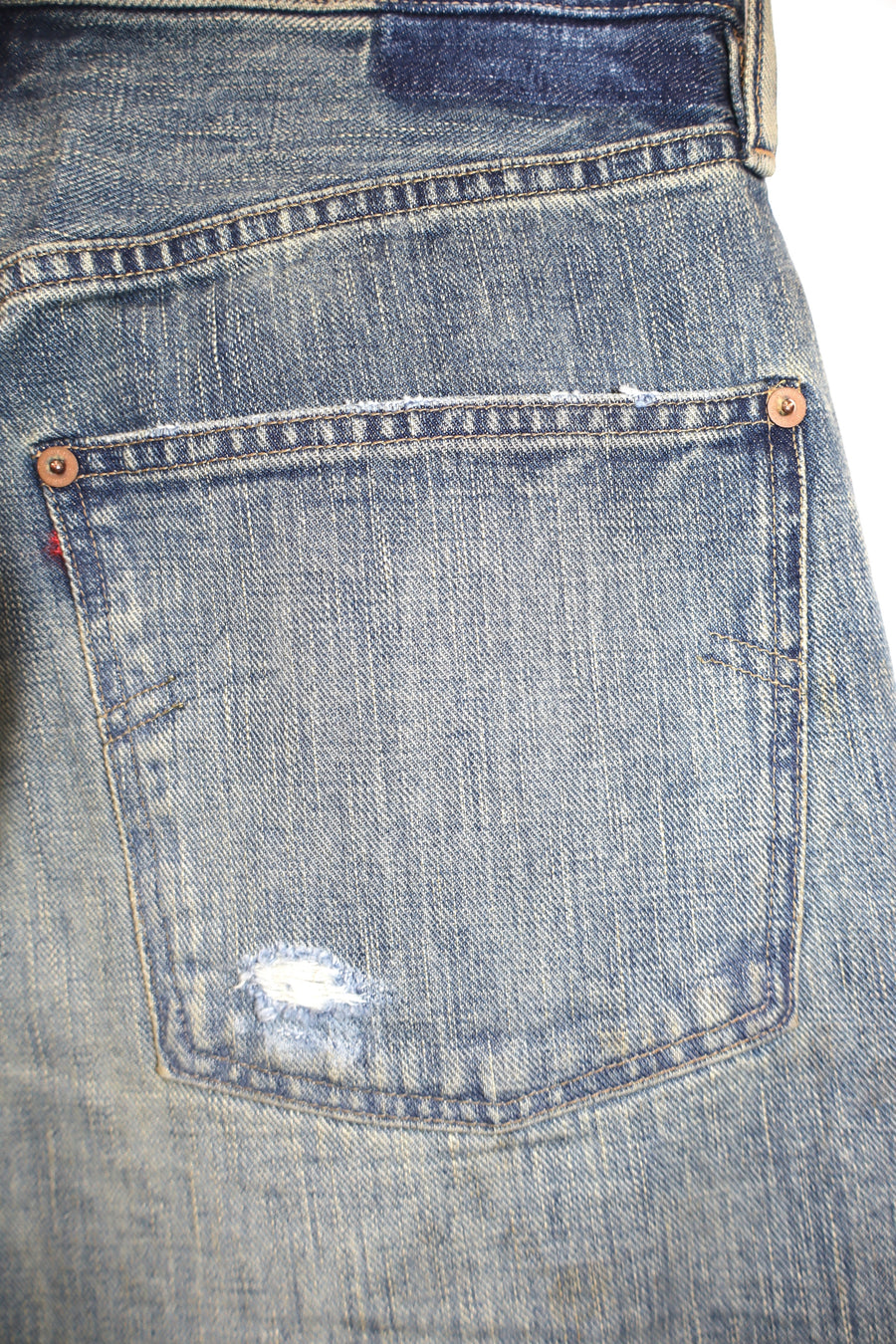 SUGARHILL  DAMAGED MODERN DENIM PANTS WIDE CUT