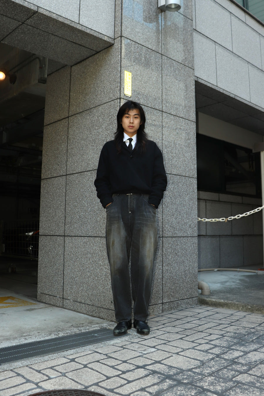 SOSHIOTSUKI  SHAWL COLLAR COTTON FLEECE JACKET