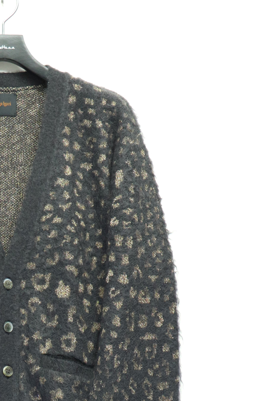 Taiga Igari  Leopard Glitter Cardigan(Charcoal)