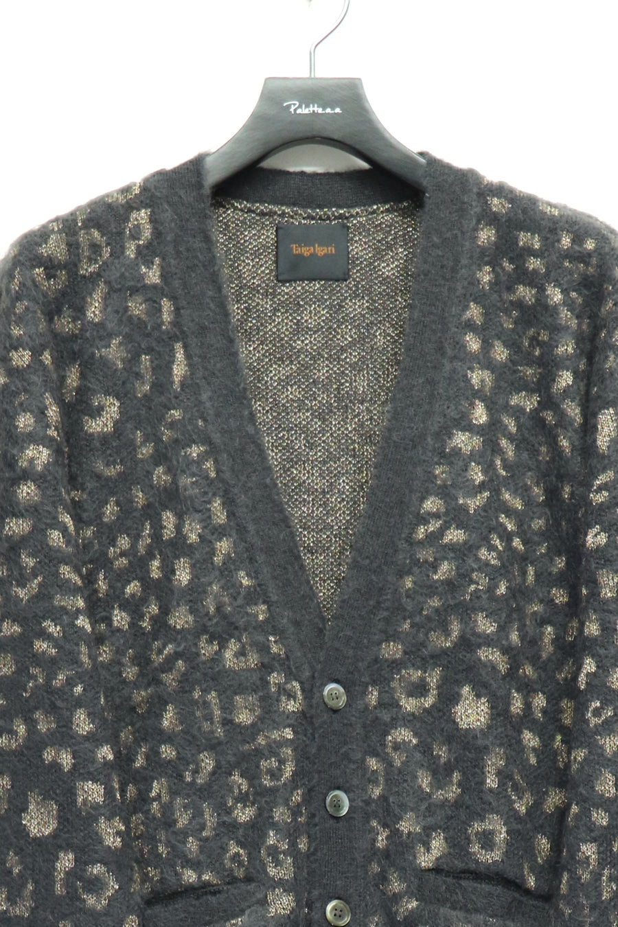 Taiga Igari  Leopard Glitter Cardigan(Charcoal)