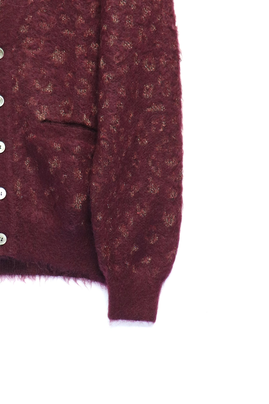 Taiga Igari  Leopard Glitter Cardigan(Wine)