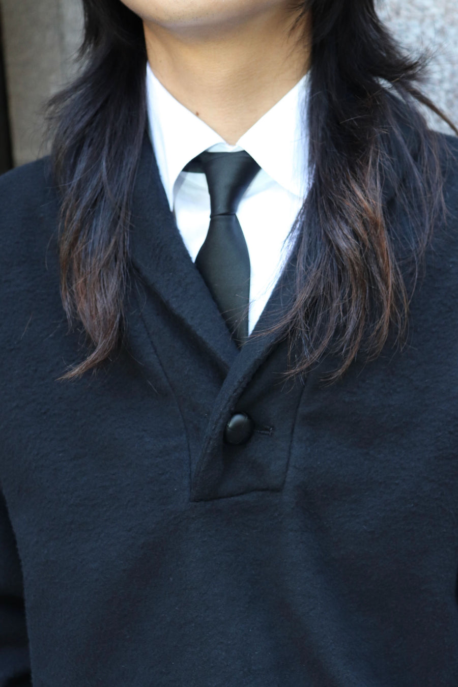 SOSHIOTSUKI  SHAWL COLLAR COTTON FLEECE JACKET