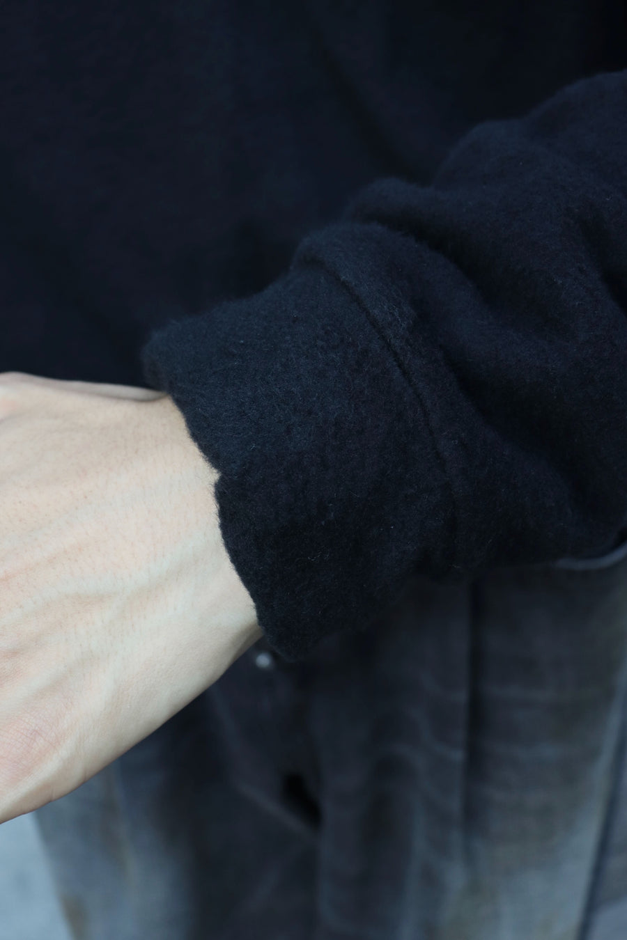 SOSHIOTSUKI  SHAWL COLLAR COTTON FLEECE JACKET