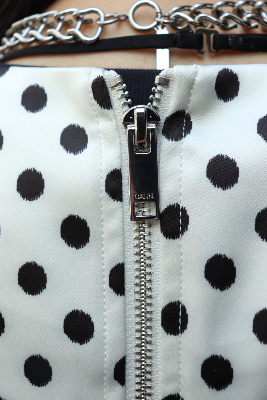 GANNI  Printed Double Satin Corset Mini Dress