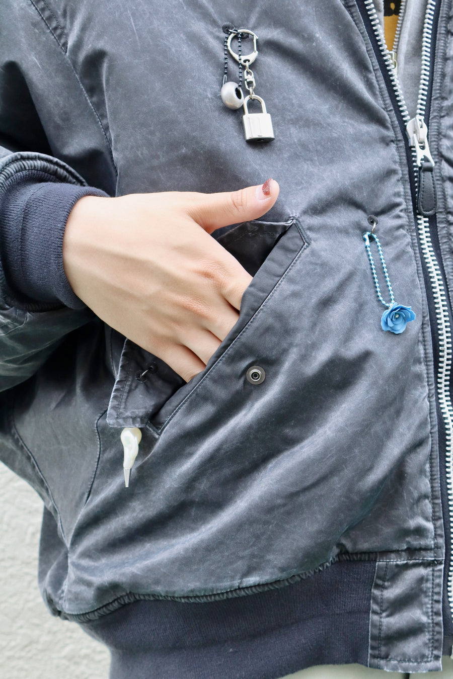 doublet  KEY CHAIN DECORATED BOMBER JACKET