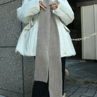 FETICO (Fetico) Wool Cashmere Knit Hooded Scarf Gray Beige Mail