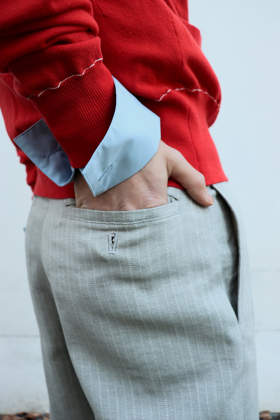 SOSHIOTSUKI(ソウシオオツキ)のDOUBLE INVERTED TUCK TROUSERS LIGHT GRAYの通販 ...