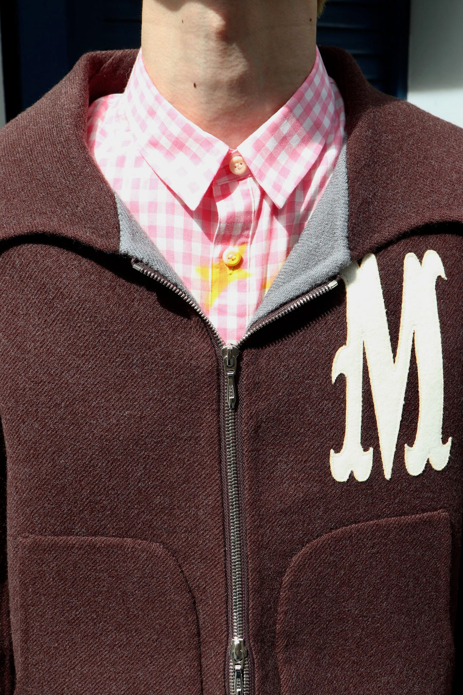 MASU  BAT COLLAR ZIP-UP JACKET(BROWN)