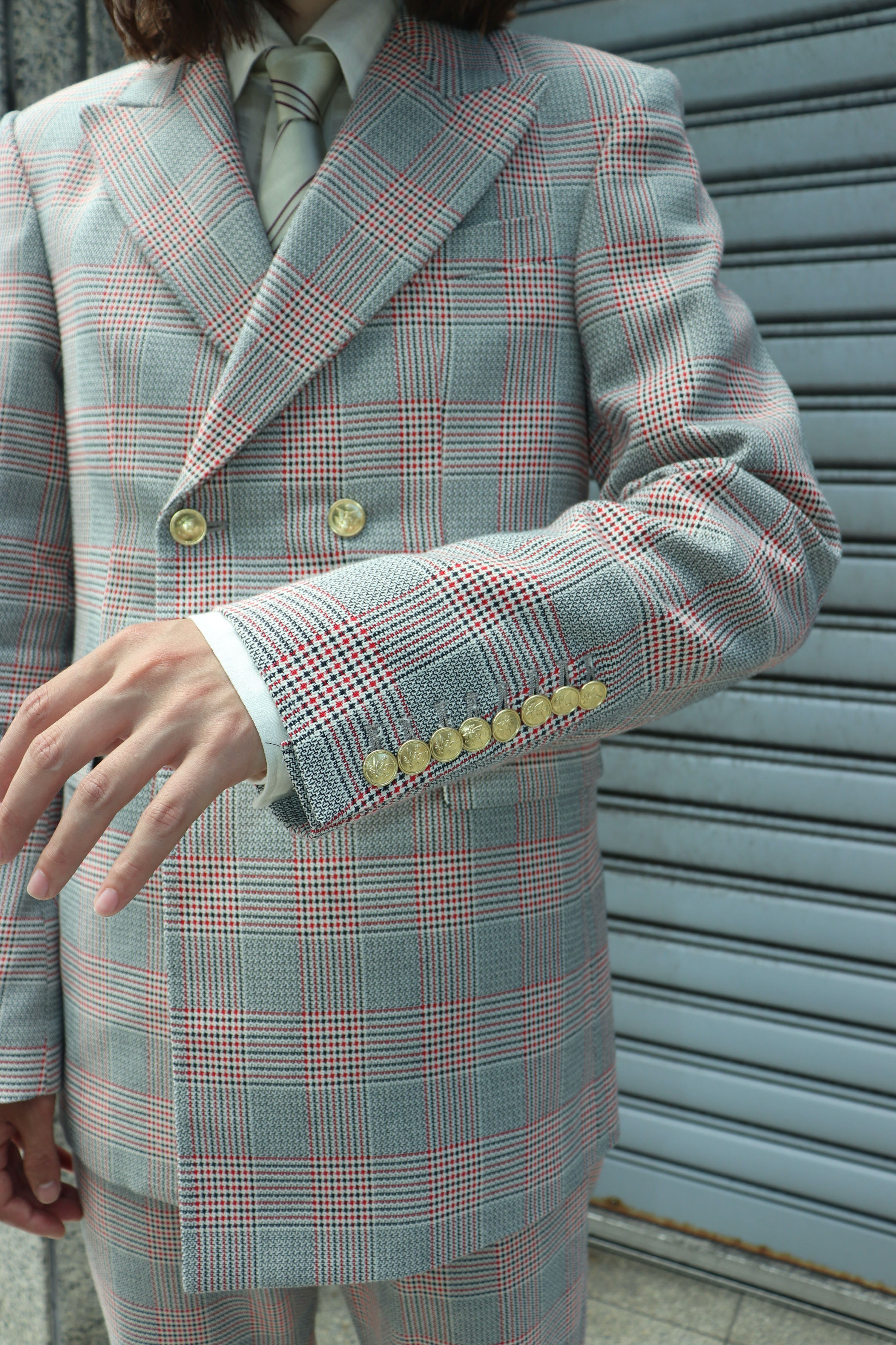 MASU(エムエーエスユー)のGLEN PLAID TAILORED JACKET REDの通販