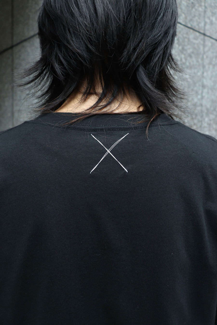 LEH  2025aw Contemporary Big Size Slit T-SH(BLACK)