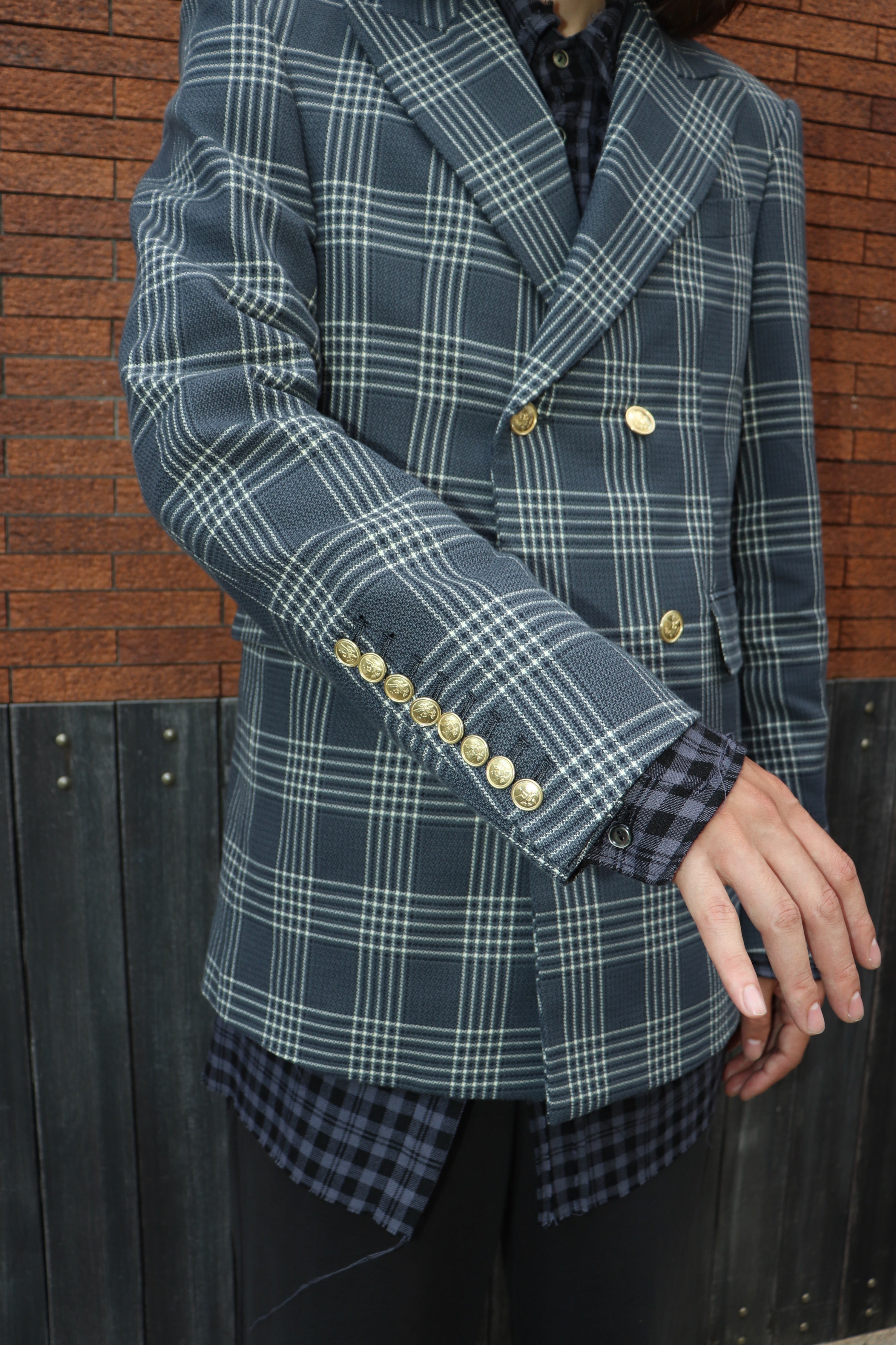 MASU(エムエーエスユー)のGLEN PLAID TAILORED JACKET CHARCOALの通販