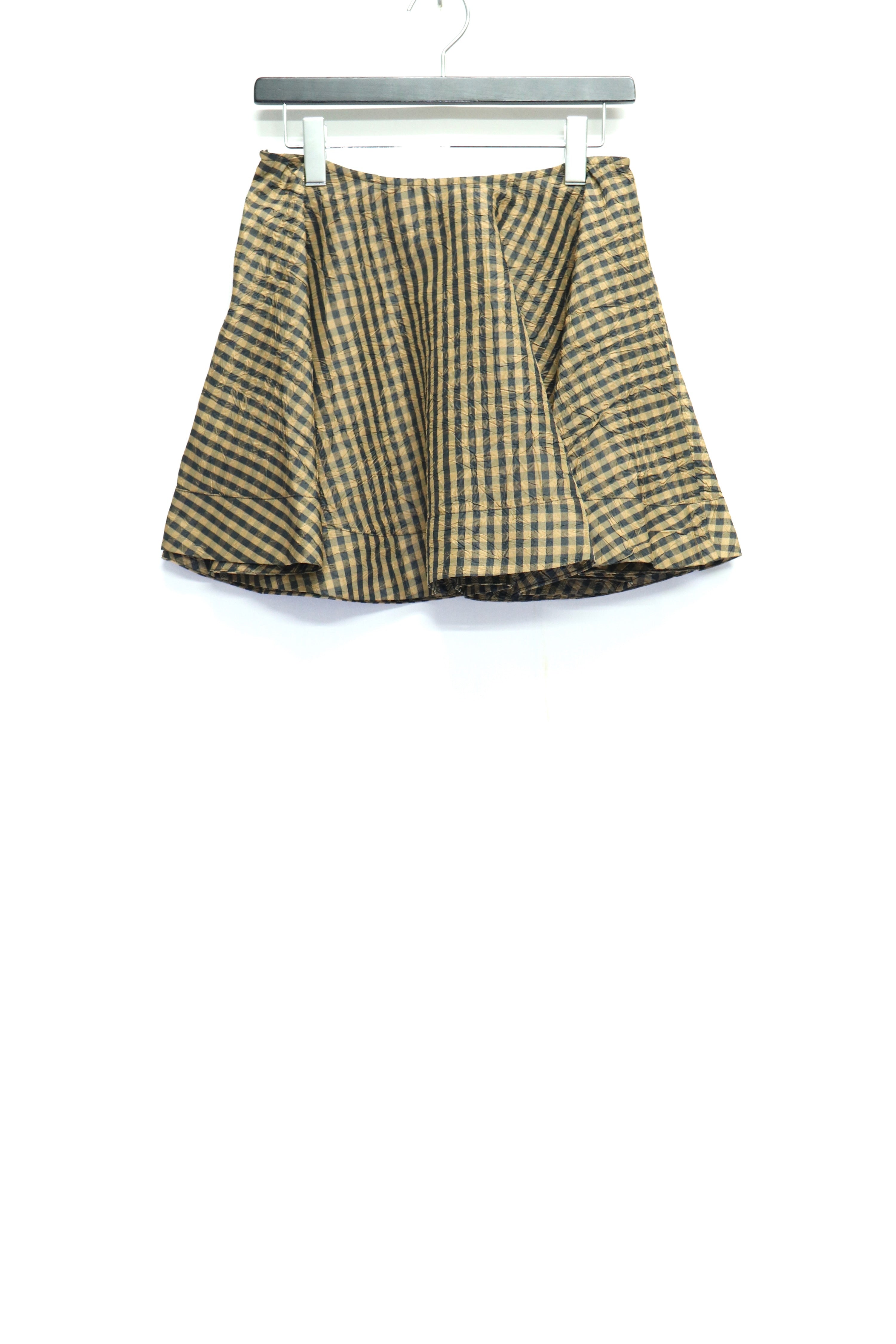 GANNI(ガニー)のCrinkled Taffeta Check Mini Circle Skirtの通販