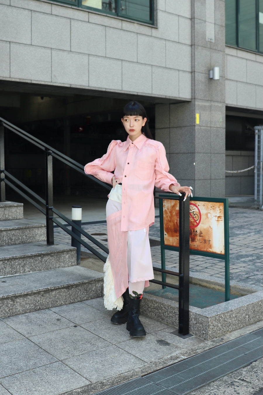 TOGA  Rayon plain weave frill skirt