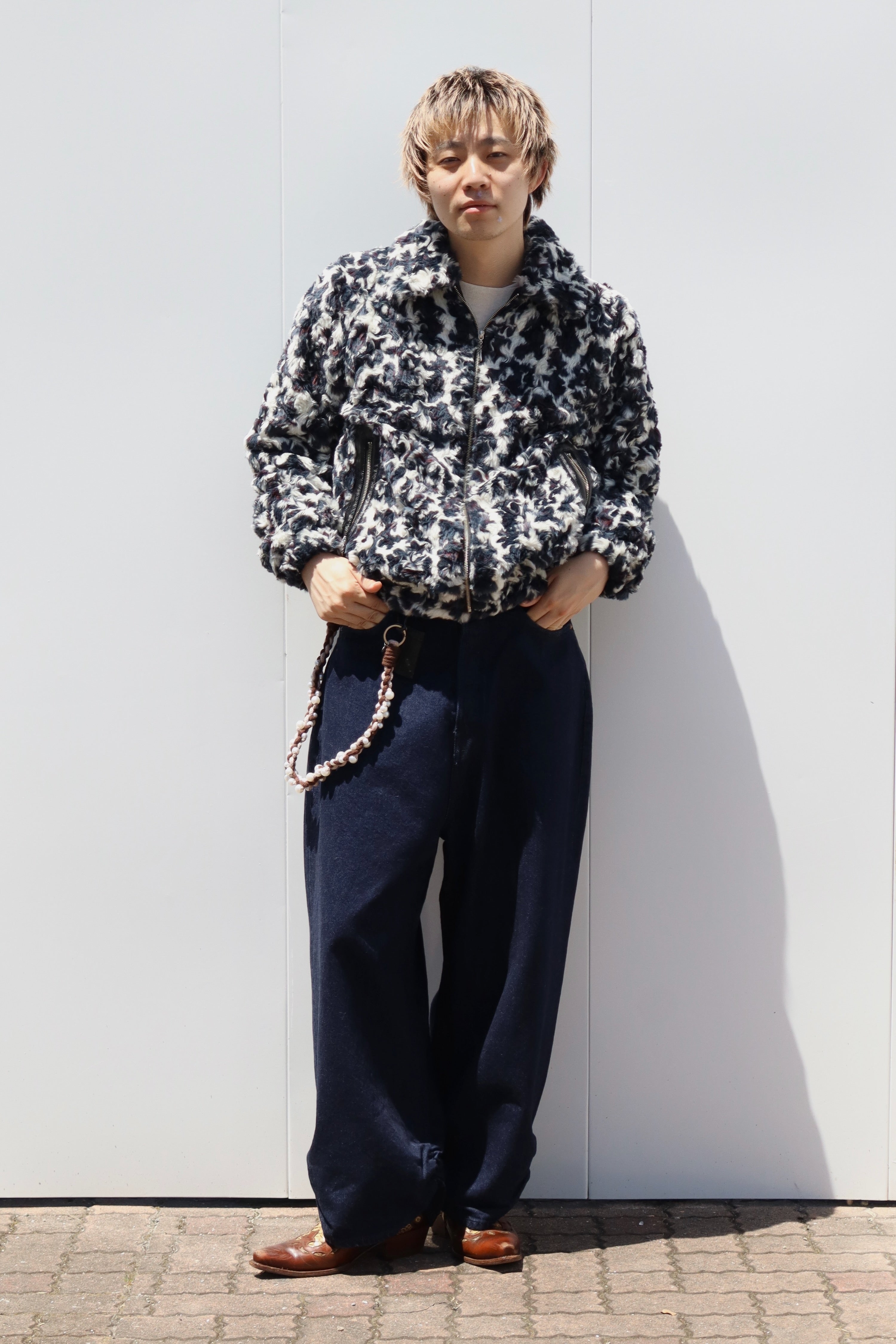 sugarhil ブルゾン　20aw SUGARHILL(シュガーヒル)のJACQUARD FUR ZIP JACKET WHITE JACQUARDの
